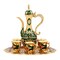 Vintage Turkish Tea & Coffee Set with Pot, Tray & 6 Cups – Gold & Green